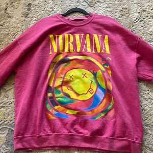 pink nirvana hoodie !! one size